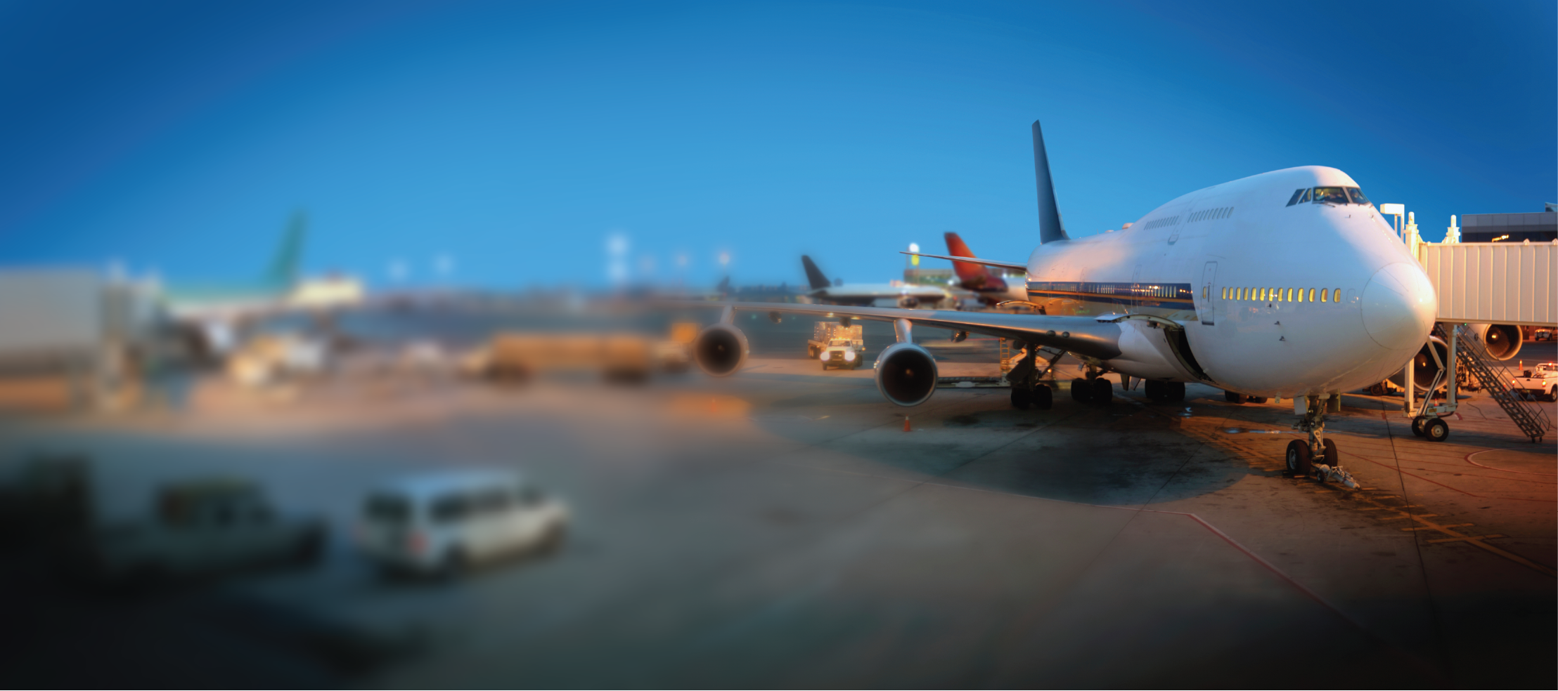 Jumbo aircraft blurred