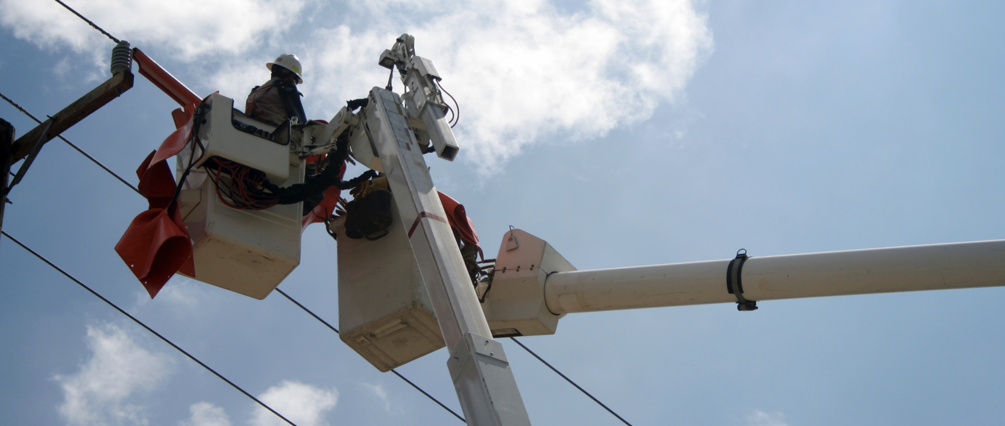 Linemen in bucket 