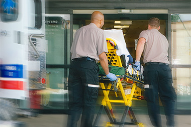 EMS team and patient