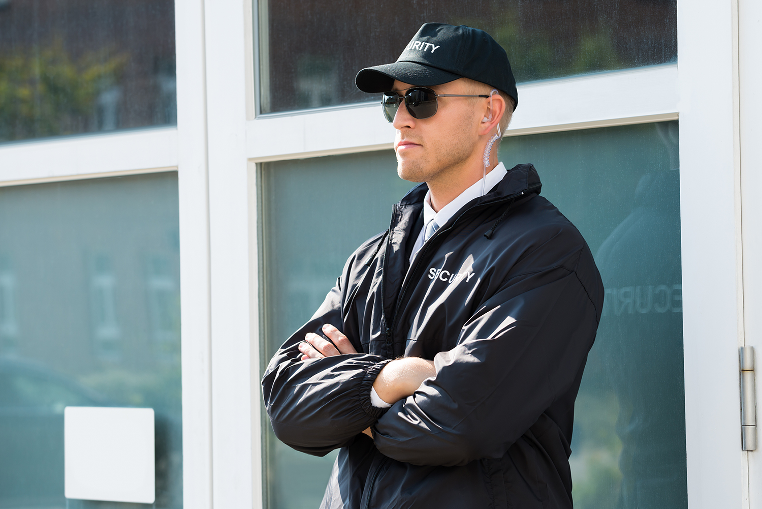 Outdoor security guard on VA hospital campus